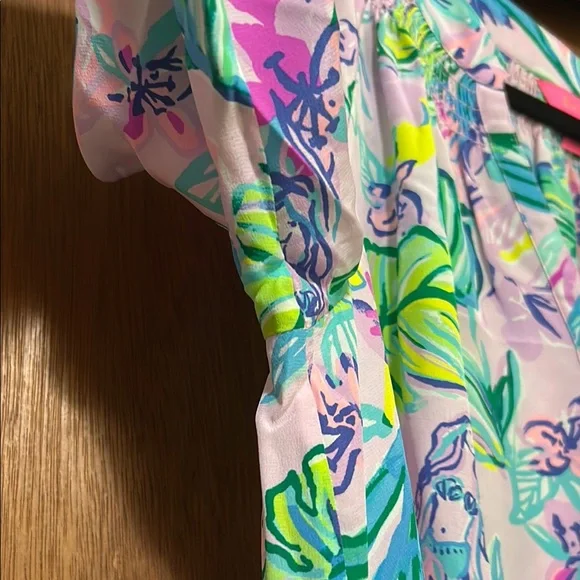 Lilly Pulitzer Mermaid Cove Elsa Silk Top - Picture 11 of 12
